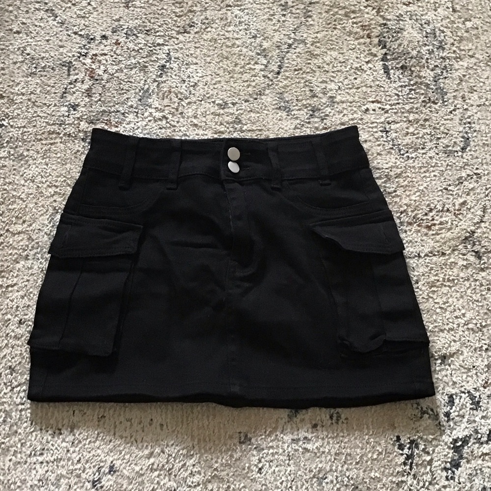 Black Mini Skirt with Pockets